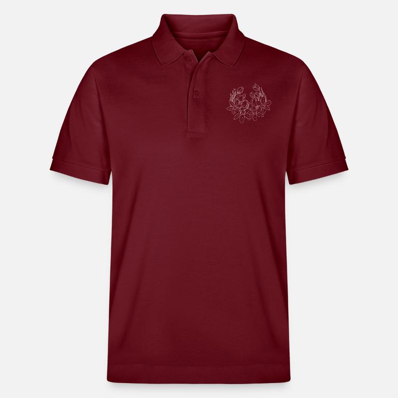 Fleurs printanières blanches - Polo PREPSTER bio Stanley/Stella Unisexe - bordeaux