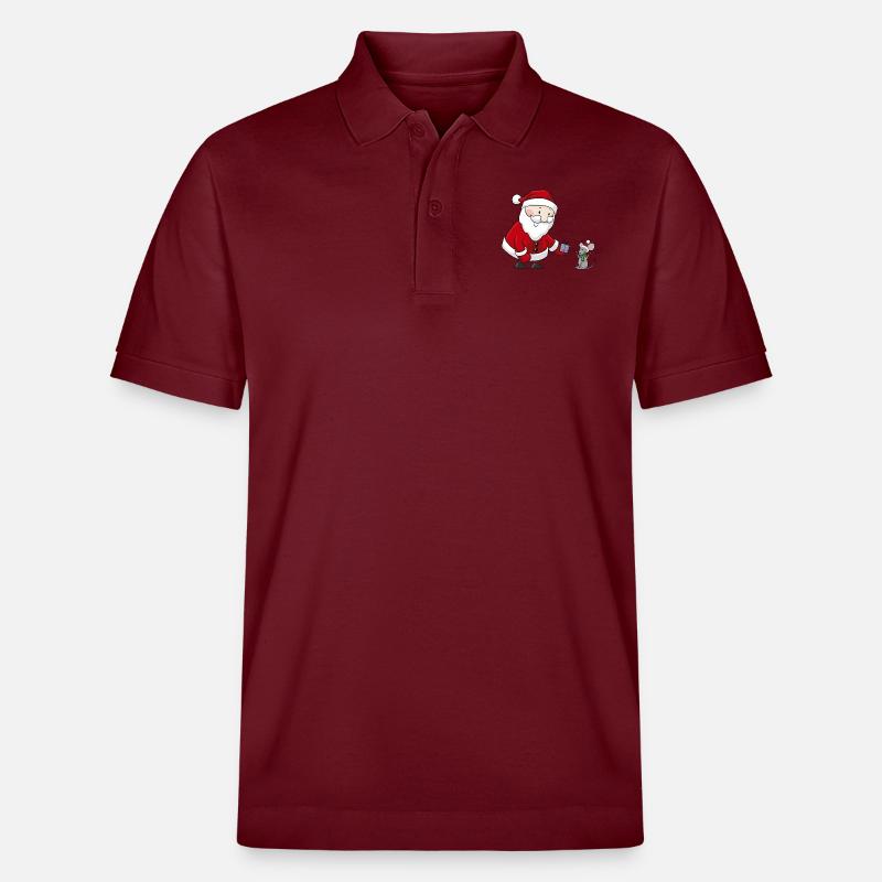 Süßer Comic Weihnachtsmann - Stanley/Stella Unisex Bio-Poloshirt PREPSTER - Burgunderrot