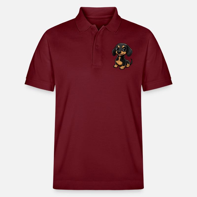 Teckel BadgerDog Cute - Polo PREPSTER bio Stanley/Stella Unisexe - bordeaux