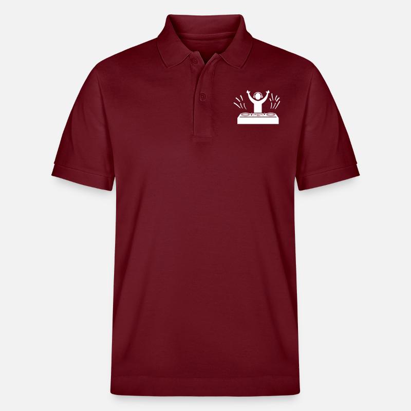 Dj Party Turntables - Stanley/Stella Unisex Organic Polo Shirt PREPSTER - burgundy