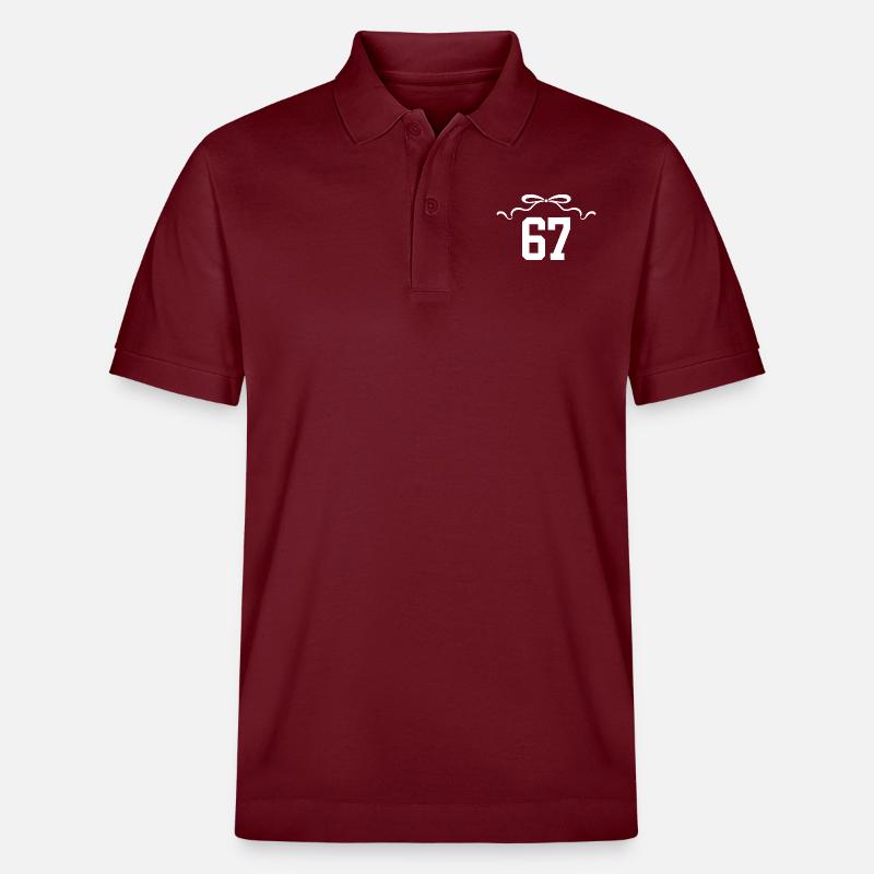 Numéro 67 noeud - 67e anniversaire - Polo PREPSTER bio Stanley/Stella Unisexe - bordeaux