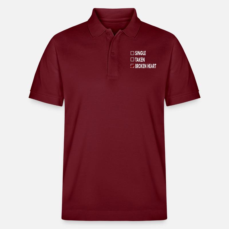 SINGLE BROKEN HEART - Polo PREPSTER bio Stanley/Stella Unisexe - bordeaux