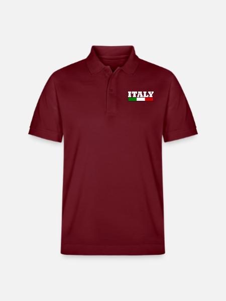 Italy flag - Stanley/Stella Unisex Organic Polo Shirt PREPSTER - burgundy