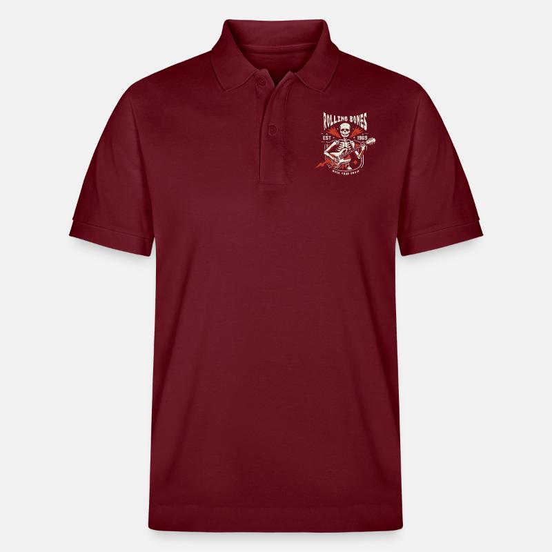 Rollende Knochen - Stanley/Stella Unisex Bio-Poloshirt PREPSTER - Burgunderrot