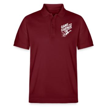 Gans oder garnix Gans und lustiger Spruch - Stanley/Stella Unisex Bio-Poloshirt PREPSTER - Burgunderrot - Vorne - Roxy (174cm) & Andy (188cm)