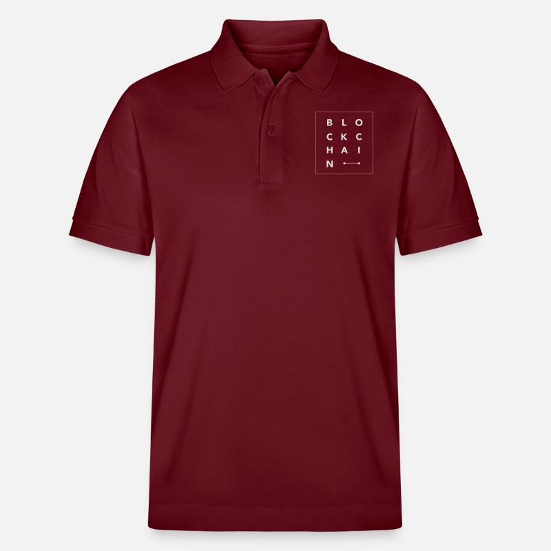 BlockChain-Buchstabenquadrat - Stanley/Stella Unisex Bio-Poloshirt PREPSTER - Burgunderrot