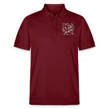 Cricketball Mosaik - Stanley/Stella Unisex Bio-Poloshirt PREPSTER - Burgunderrot - Vorne - Roxy (174cm) & Andy (188cm)