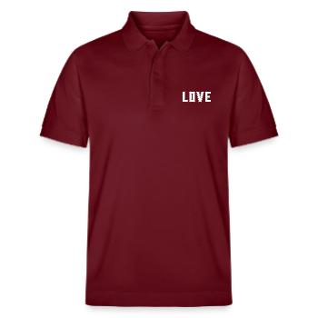 L’AMOUR est la chose la plus importante et la plus forte de l’univers - Polo PREPSTER bio Stanley/Stella Unisexe - bordeaux - Devant - Roxy (174cm) & Andy (188cm)