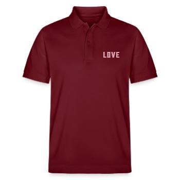 L’AMOUR est la chose la plus importante et la plus forte de l’univers - Polo PREPSTER bio Stanley/Stella Unisexe - bordeaux - Devant - Roxy (174cm) & Andy (188cm)
