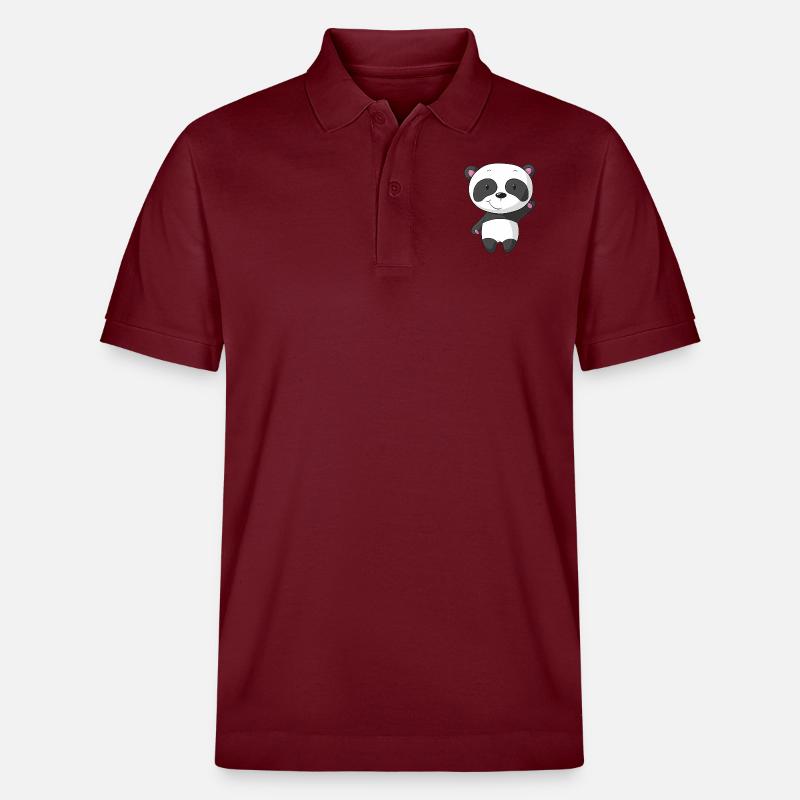 Santander ondulant Comic Panda - Polo PREPSTER bio Stanley/Stella Unisexe - bordeaux