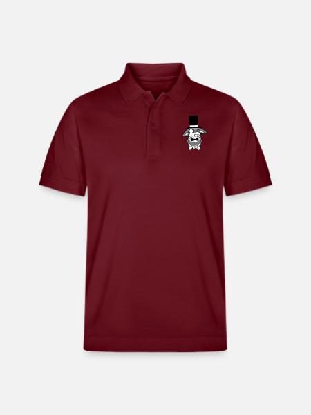 Mr. Bunny Gentleman Hoge Hoed Monocle Bril - Stanley/Stella uniseks bio poloshirt PREPSTER - bourgognerood