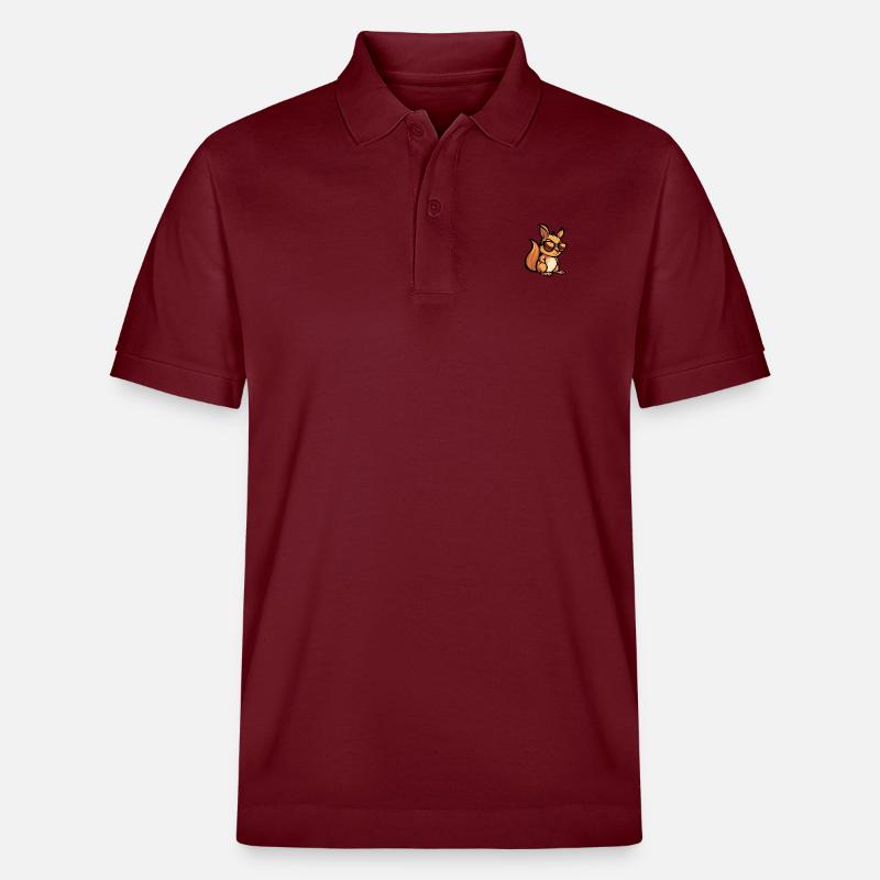 Eichhörnchen Cool Tier - Stanley/Stella Unisex Bio-Poloshirt PREPSTER - Burgunderrot