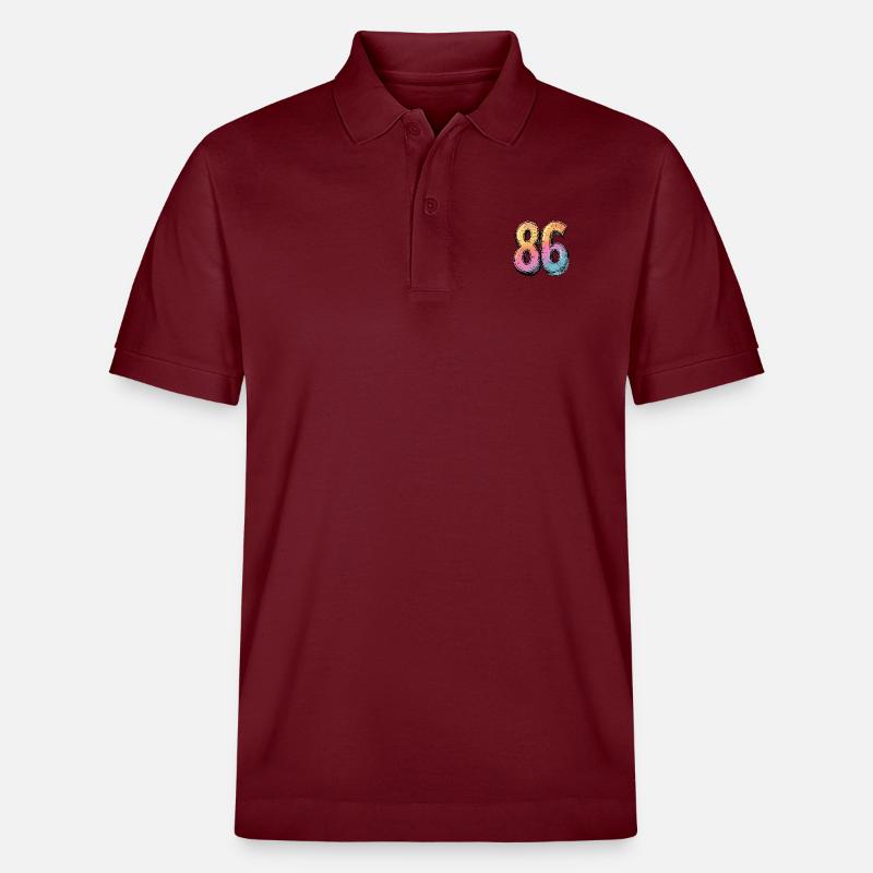86 Zahl Comic - Stanley/Stella Unisex Bio-Poloshirt PREPSTER - Burgunderrot