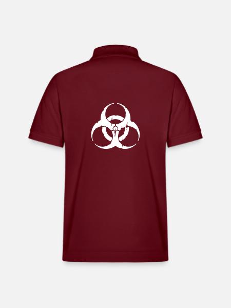 hazard worn out / hazardous distressed - Ekologiczna koszulka polo typu unisex Stanley/Stella PREPSTER - czerwień burgundzka