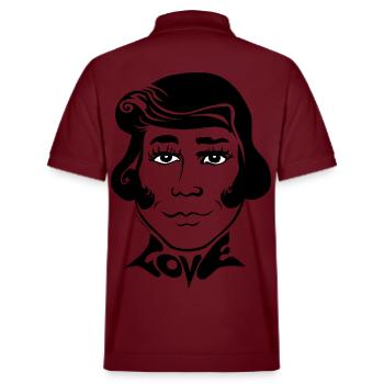 60s Love Sixties unisex Gesicht divers trans - Stanley/Stella Unisex Bio-Poloshirt PREPSTER - Burgunderrot - Hinten - Andy (188cm)