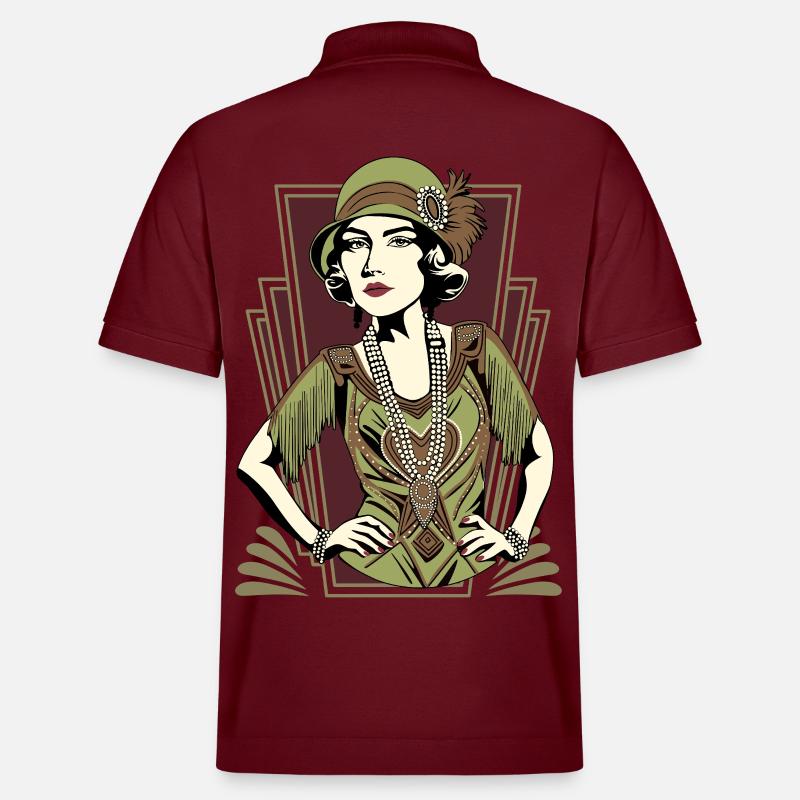 Flappers Mädchen VIVIAN - Stanley/Stella Unisex Bio-Poloshirt PREPSTER - Burgunderrot