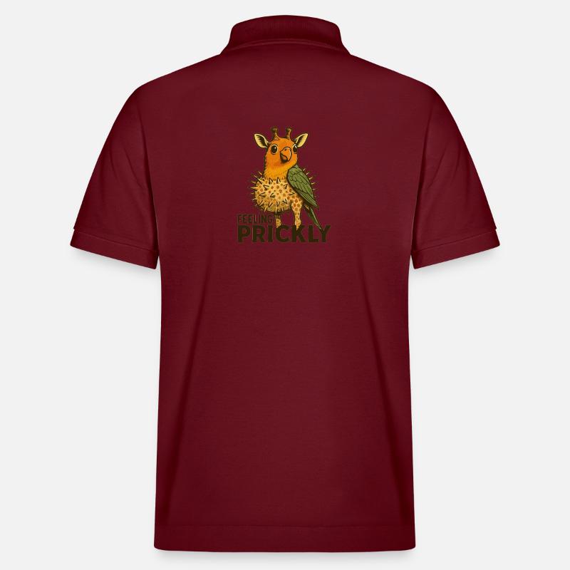 Vogel Giraffe Igel - Stanley/Stella Unisex Bio-Poloshirt PREPSTER - Burgunderrot