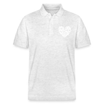Schlamm Mädel - Stanley/Stella Unisex Bio-Poloshirt PREPSTER - Weiß meliert - Vorne - Roxy (174cm) & Andy (188cm)