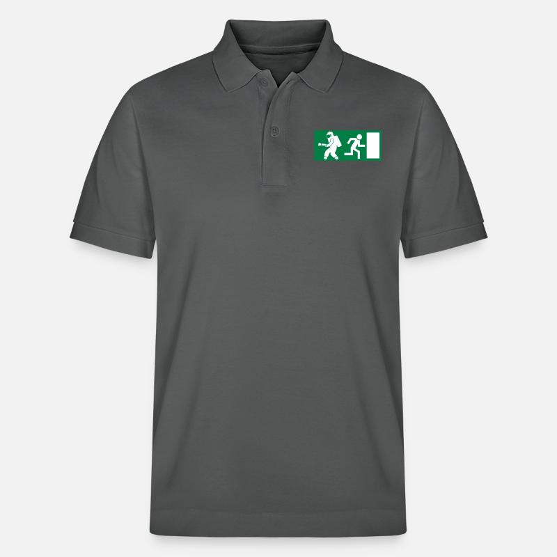 Firefighter Exit Emergency Exit - Stanley/Stella Unisex Organic Polo Shirt PREPSTER - anthracite