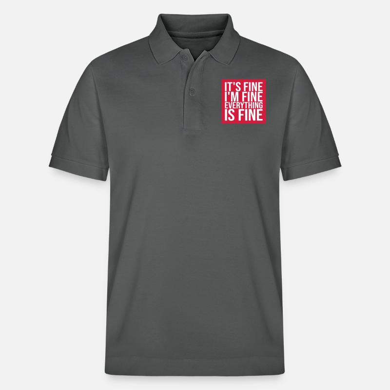 everything is fine Zitat - Stanley/Stella Unisex Bio-Poloshirt PREPSTER - Anthrazit