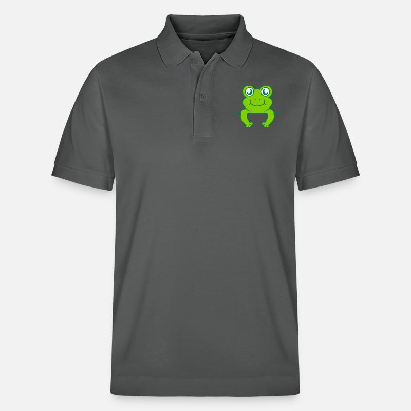 Schild Mauer Frosch Comic - Stanley/Stella Unisex Bio-Poloshirt PREPSTER - Anthrazit