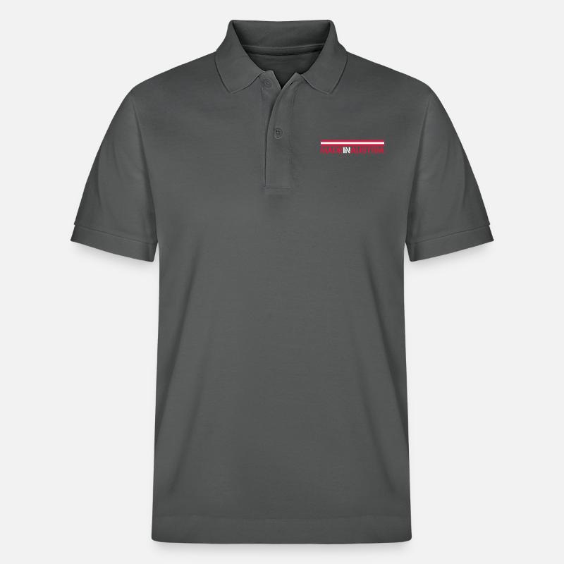 Made In Austria Logo Design - Polo PREPSTER bio Stanley/Stella Unisexe - charbon