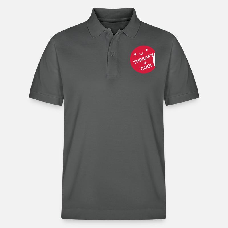 therapy is cool Zitat - Stanley/Stella Unisex Bio-Poloshirt PREPSTER - Anthrazit