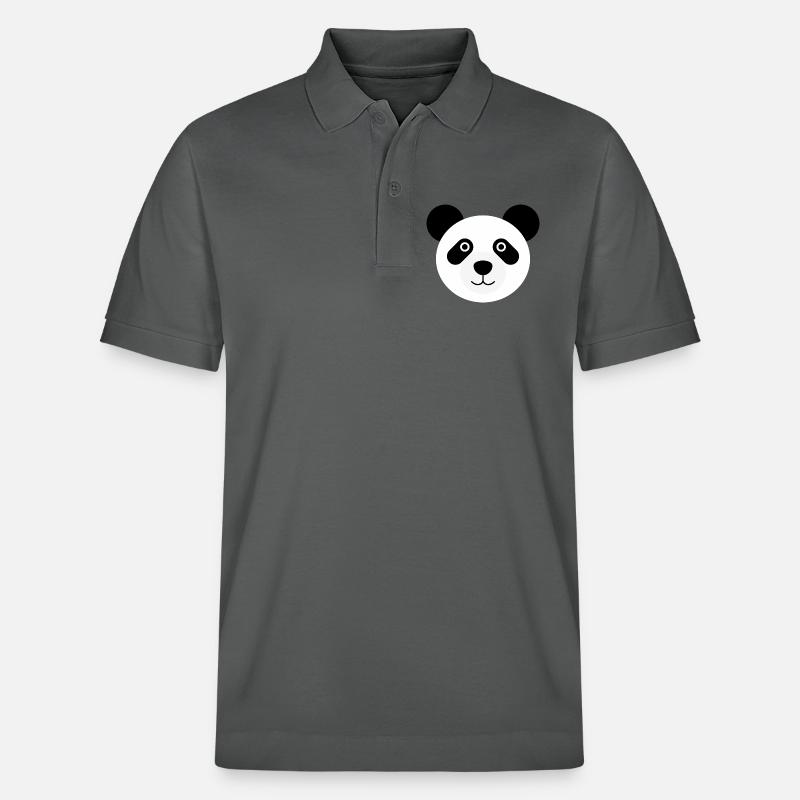 Ours panda tête de panda - Polo PREPSTER bio Stanley/Stella Unisexe - charbon