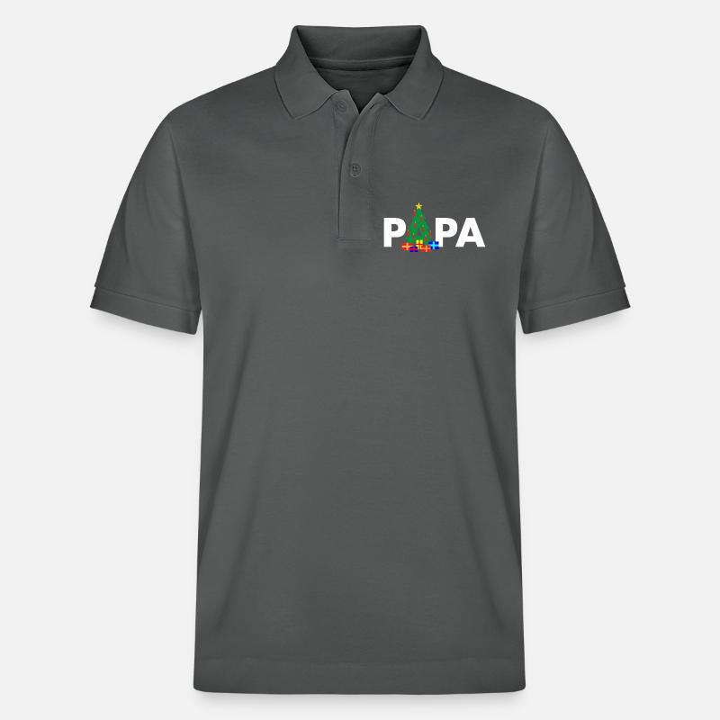 Papa Weihnachtsbaum - Stanley/Stella Unisex Bio-Poloshirt PREPSTER - Anthrazit
