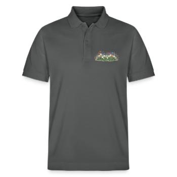 Prairie colorée de fleurs sauvages avec des marguerites - Polo PREPSTER bio Stanley/Stella Unisexe - charbon - Devant - Roxy (174cm) & Andy (188cm)