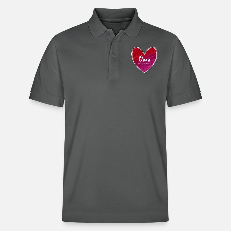 Oma mit großem Herz - Stanley/Stella Unisex Bio-Poloshirt PREPSTER - Anthrazit