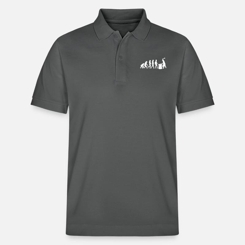 Schmied evolution geschenk schmiedekunst hammer - Stanley/Stella Unisex Bio-Poloshirt PREPSTER - Anthrazit
