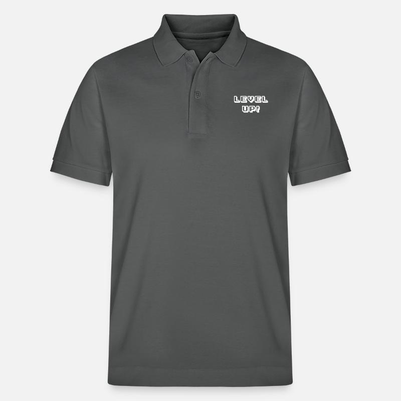 Arcade Level Up Blanc - Polo PREPSTER bio Stanley/Stella Unisexe - charbon