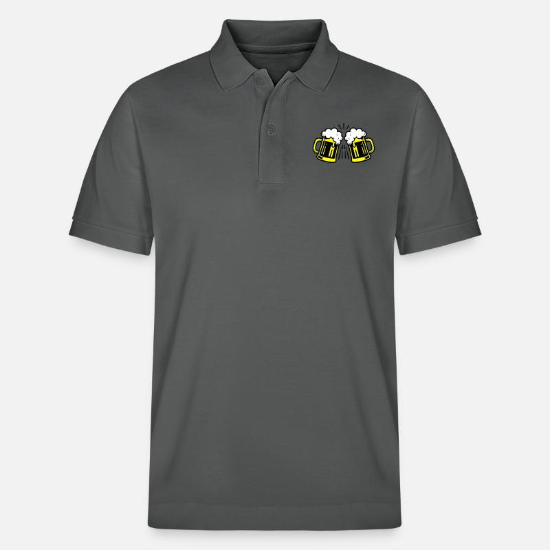 Bier Symbol Bierglas - Stanley/Stella Unisex Bio-Poloshirt PREPSTER - Anthrazit