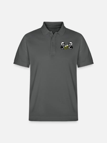 Skeleton Party Beer Team - Stanley/Stella Unisex Organic Polo Shirt PREPSTER - anthracite
