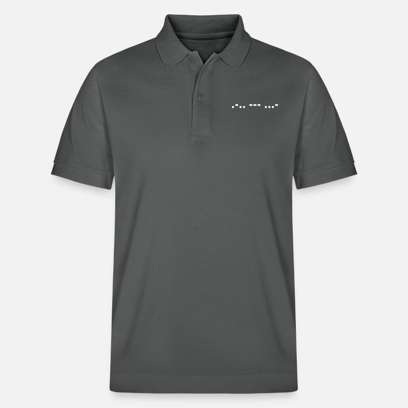 Code Morse Amour - Polo PREPSTER bio Stanley/Stella Unisexe - charbon