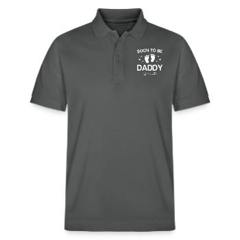 Soon To Be Daddy - Stanley/Stella Unisex Organic Polo Shirt PREPSTER - anthracite - Front - Roxy (174cm) & Andy (188cm)