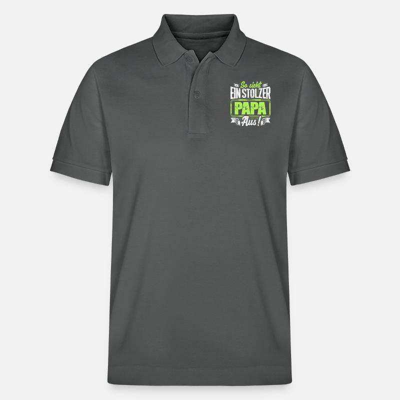 Papa - stolz - Stanley/Stella Unisex Bio-Poloshirt PREPSTER - Anthrazit