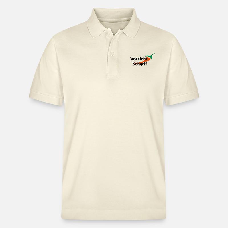 Caution Sharp! - Stanley/Stella Unisex Organic Polo Shirt PREPSTER - soft Ecru