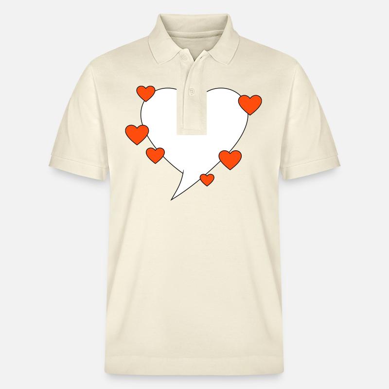 Sprechblase mit Herzen - Stanley/Stella Unisex Bio-Poloshirt PREPSTER - Natur