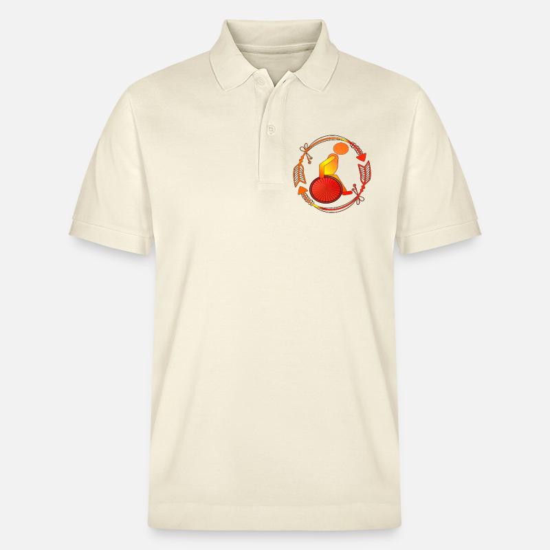 Rollstuhllfahrer Gehbehinderung ROLLSTUHL - Stanley/Stella Unisex Bio-Poloshirt PREPSTER - Natur