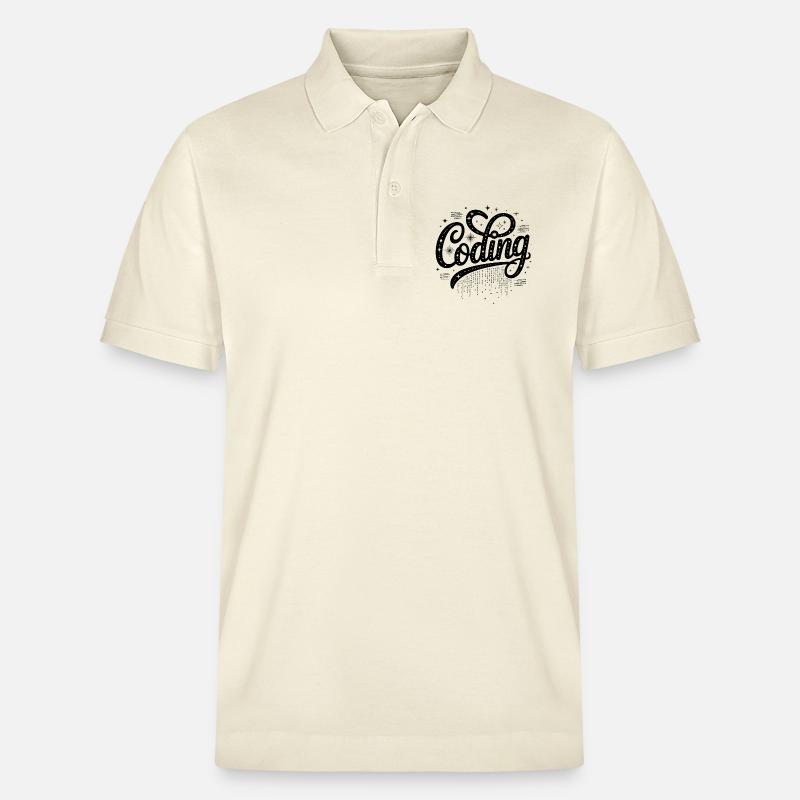 Coding - Cool Technology Design - Stanley/Stella Unisex Organic Polo Shirt PREPSTER - soft Ecru