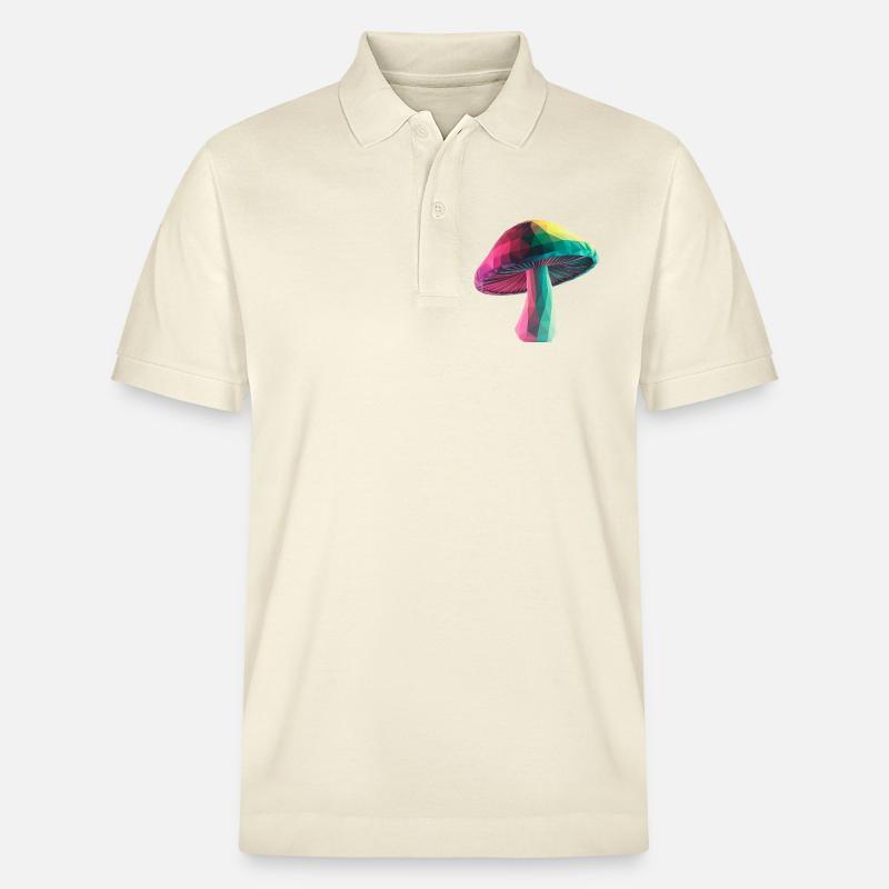 Champignon - Logo Low Poly cool - Polo PREPSTER bio Stanley/Stella Unisexe - écru doux