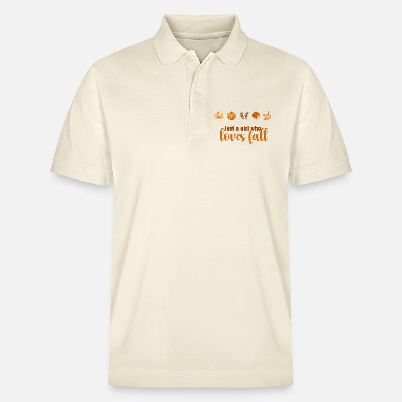 Herbstliebendes Mädchen Design, Fall Vibes - Stanley/Stella Unisex Bio-Poloshirt PREPSTER - Natur