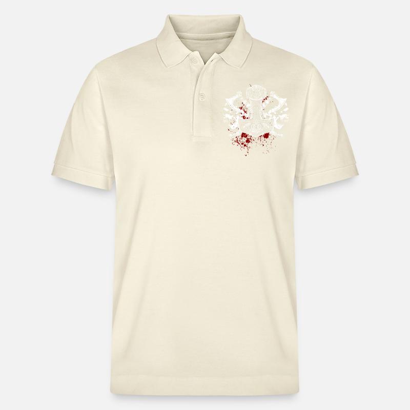 Mjölnir, Thorshammer, Totenköpfe, Wikinger - Stanley/Stella Unisex Bio-Poloshirt PREPSTER - Natur