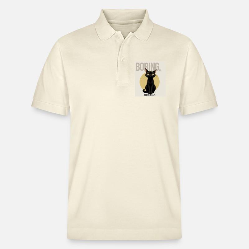 BORING Sarcastic Black Cat Design - Stanley/Stella Unisex Bio-Poloshirt PREPSTER - Natur