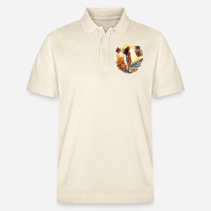 SURFING PARADISE!! - Stanley/Stella Unisex Bio-Poloshirt PREPSTER - Natur