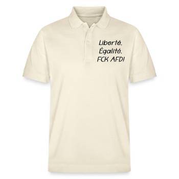Freiheit - Stanley/Stella Unisex Bio-Poloshirt PREPSTER - Natur - Vorne - Roxy (174cm) & Andy (188cm)