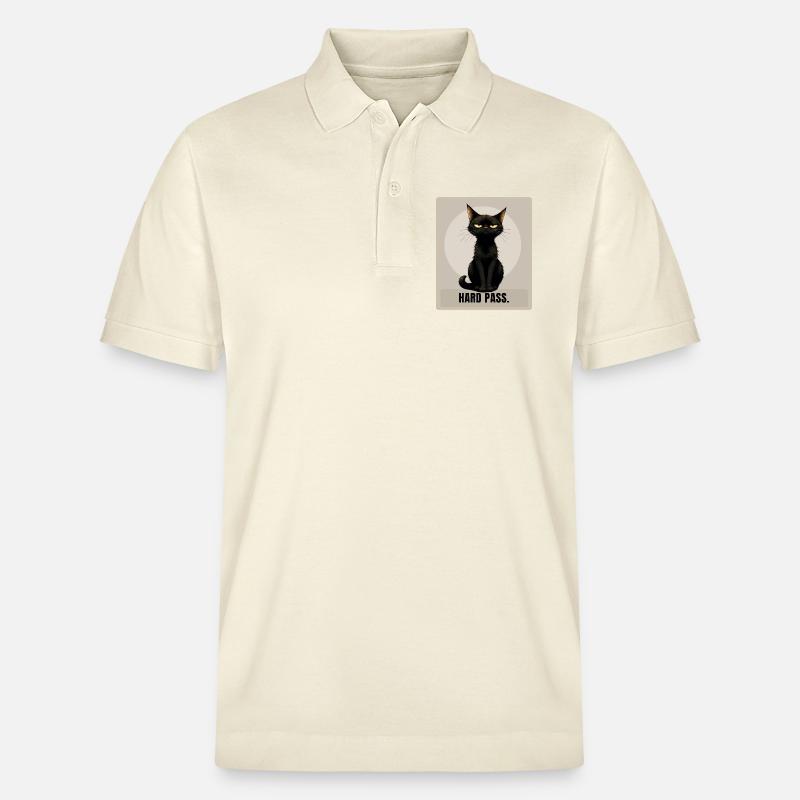 HARD PASS Sarcastic Black Cat Design - Stanley/Stella Unisex Bio-Poloshirt PREPSTER - Natur