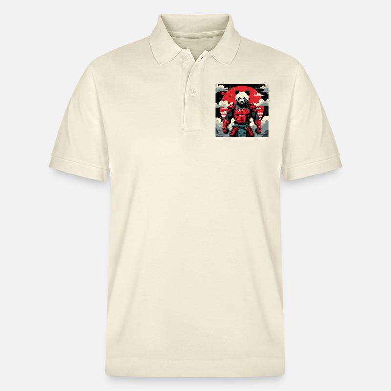 Samurai Panda Krieger - Stanley/Stella Unisex Bio-Poloshirt PREPSTER - Natur